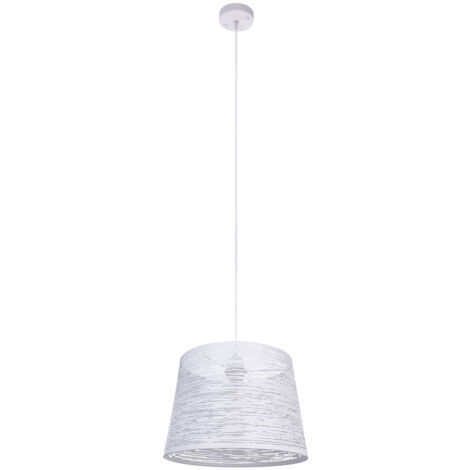 Plafonnier Pendule Lampe Suspendue Luminaire Câble Métallique Éclairage Blanc Salon Salle À Manger