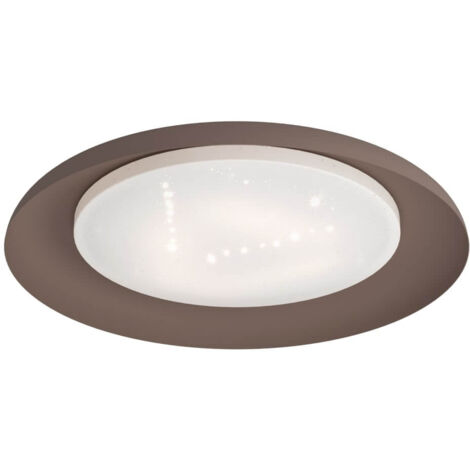 Plafonnier Penjamo Mokkafarben Blanc H: 6.5 Ø: 46,5cm 3000k