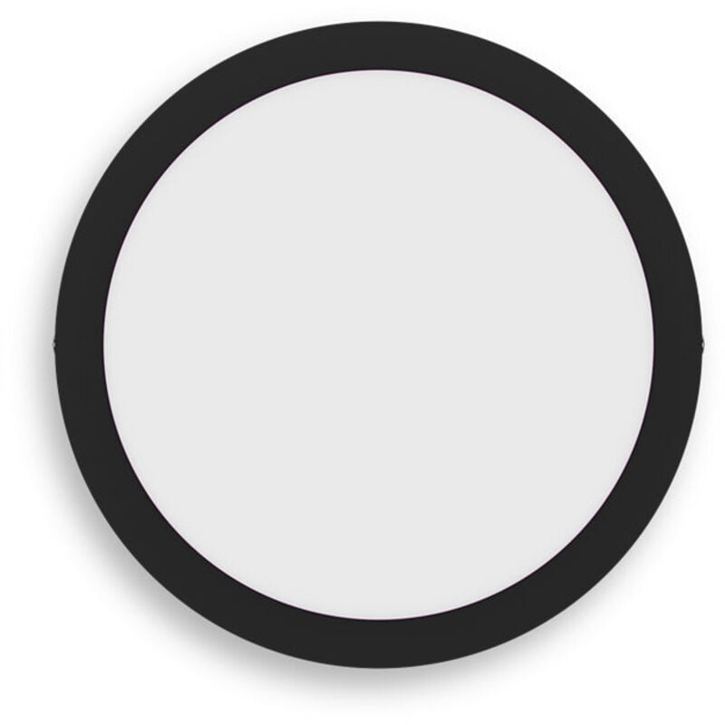 Philips - Plafonnier led slim surface, rond, 12W, Noir, 3x21x21, 2700K, 1150 lumen