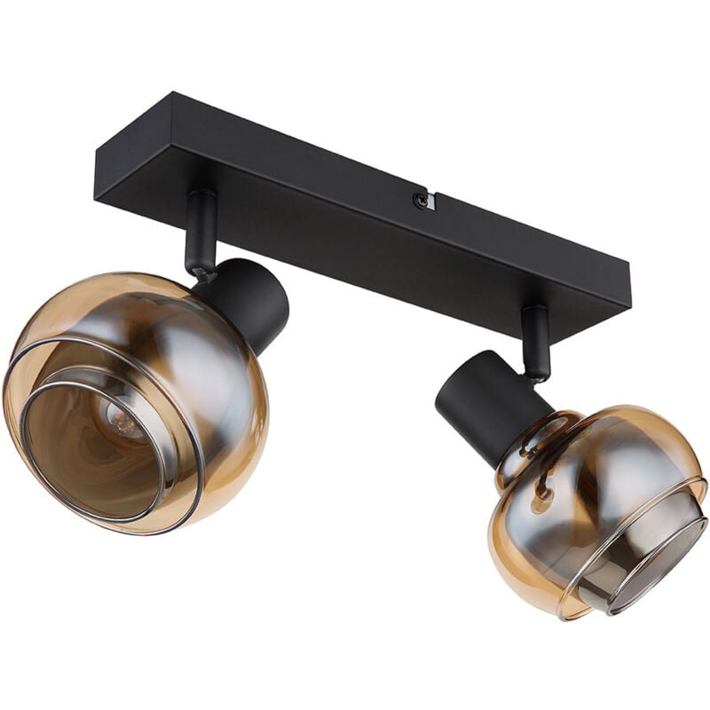 Globo - Plafonnier plafonnier 2 flammes lampe de salon spots mobiles noir