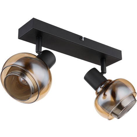 Plafonnier plafonnier 2 flammes lampe de salon spots mobiles noir