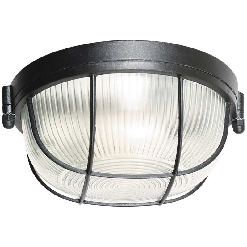 Mexlite - Plafonnier plafonnier lampe de cave E27 applique en verre noir l 17 cm