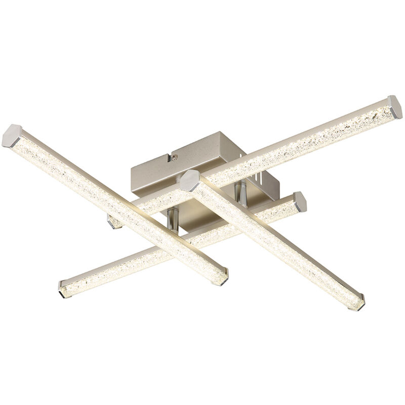 Plafonnier plafonnier lampe de chambre led cristal design argent l 50 cm