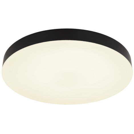Plafonnier plafonnier lampe de cuisine noir LED lumière du jour D 40 cm