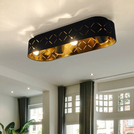 Plafonnier LED cuisine plafonnier LED moderne 4 flammes spot plafond salon  pivotant, dimmable, 4x 5W 330Lm blanc chaud, LxPxH 87,5x9x13 cm