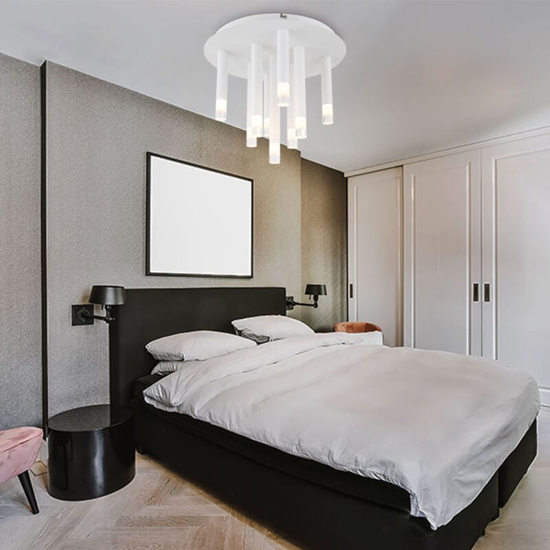 Globo - Plafonnier plafonnier lampe de salon 9 flammes lampe de salle à manger blanc d 34 cm