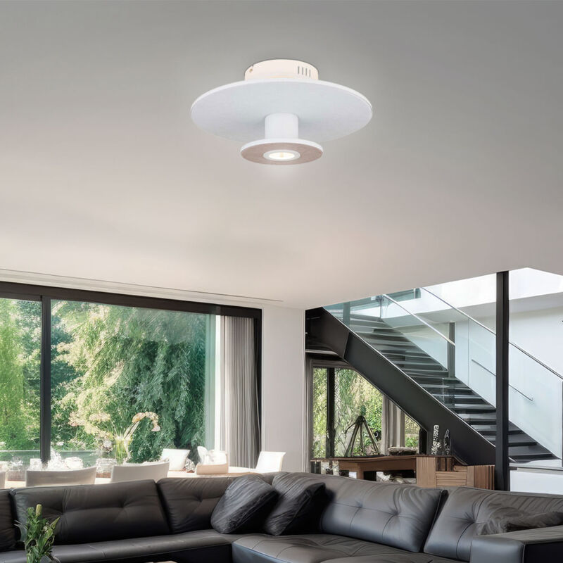 Plafonnier plafonnier lampe de salon blanc interrupteur 3 niveaux led d 38 cm