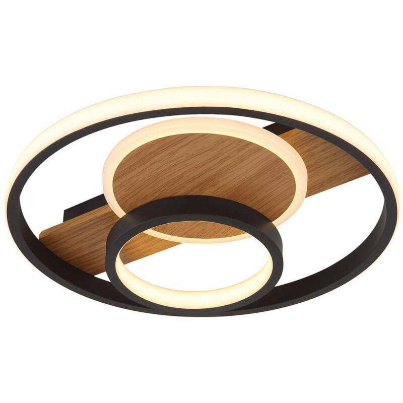 Globo Lighting - Plafonnier Lampe de salon Lampe de chambre à coucher led dorée, métal, led 24W 1500Lm blanc chaud, DxH 35x4,7cm