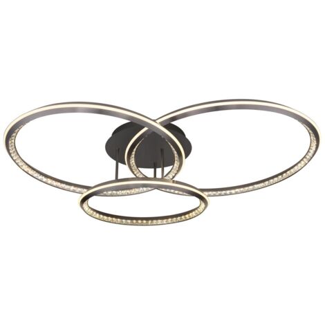 Plafonnier plafonnier lampe de salon dimmable télécommande cristaux 109 cm