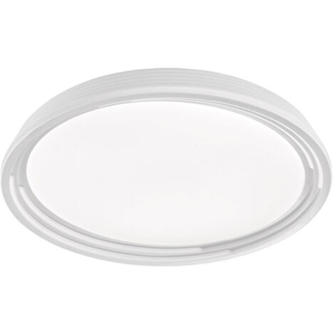 Plafonnier plafonnier lampe de salon lampe de chambre lampe de couloir, dimmable, verre acrylique blanc, LED 22W 2700Lm blanc chaud, DxH 43x7,5cm