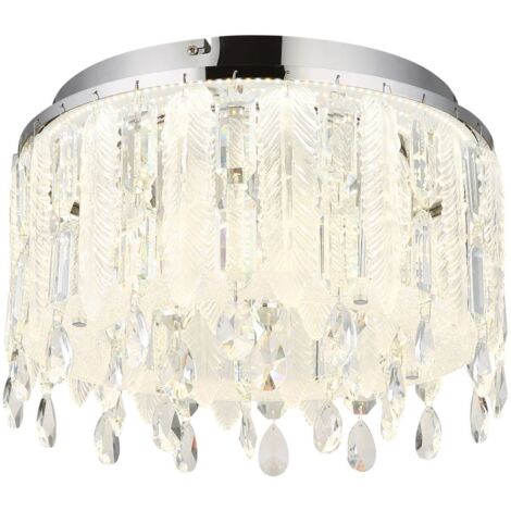 Plafonnier plafonnier lampe de salon LED dimmable télécommande cristaux