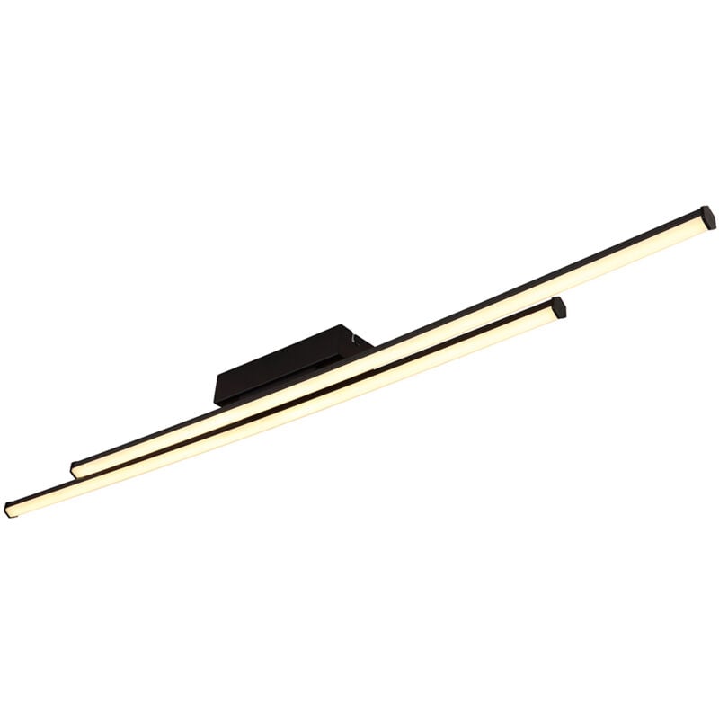Plafonnier led Salle à manger Plafonnier noir, métal plastique, 1x led blanc chaud 1800 lm, l 110 cm
