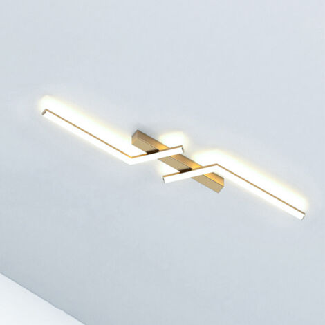Plafonnier, Plafonnier LED 80cm, Applique Moderne, Lustre Métal, Lumière Blanche 6000K, Doré