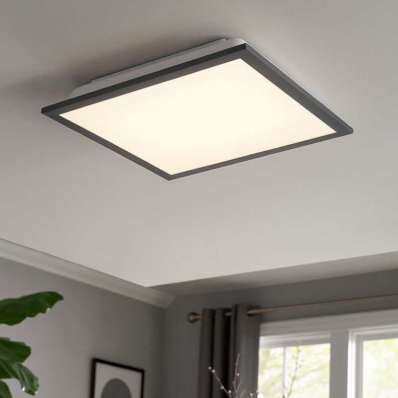 Etc-shop - Plafonnier plafonnier plafonnier plafonnier design plafonnier salon, carré blanc opale graphite, 1x led 12 watt 800 lumens blanc chaud,