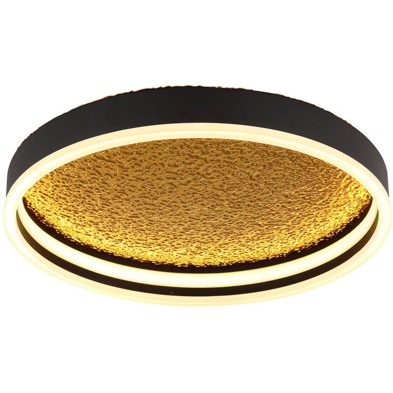 Plafonnier plafonnier salon lumière LED noir mat opale silicone D 40cm