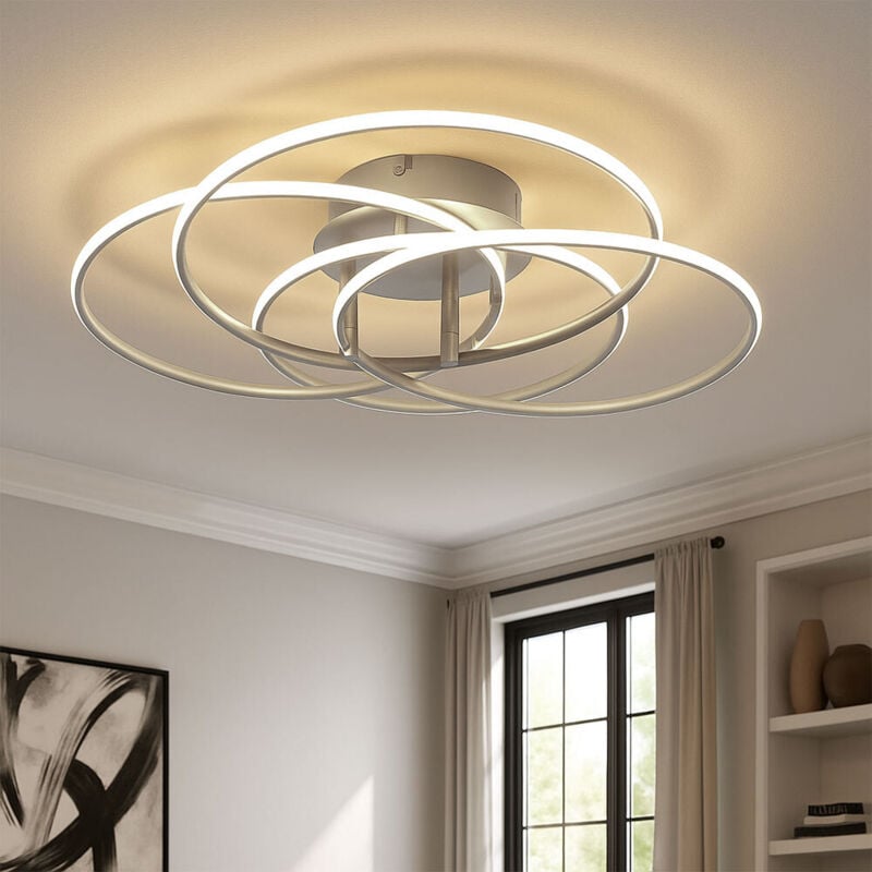 Globo Lighting - Plafonnier plafonnier salon luminaire anneaux aluminium réglable led d 51,5 cm