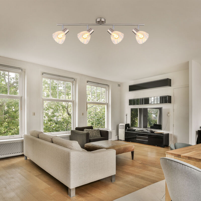 Globo Lighting - Plafonnier plafonnier salon luminaire argent 4 flammes pivotant l 70 cm