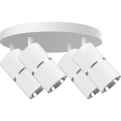 Plafonnier Polux Bamboo 4 spots GU10 blanc orientable