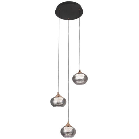 plafonnier pompeya 3l noir 21w 3000-4000-6000k w/remote dimmer 1890lm regx35x35 cm