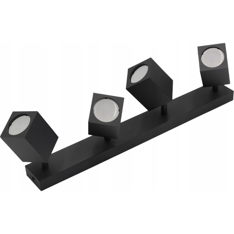 Plafonnier quadruple faisceau GU10 40W noir LOFT QUANTUS