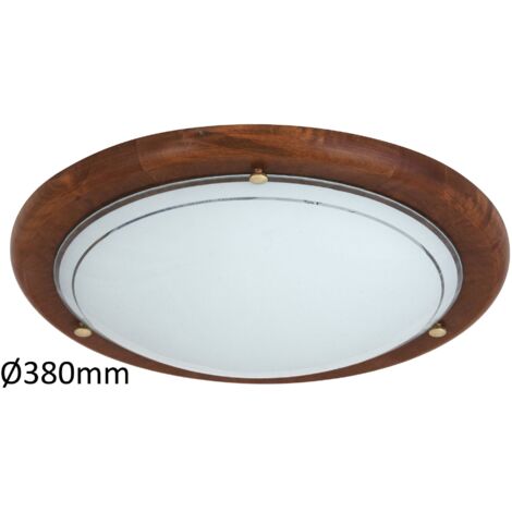 Plafonnier Rabalux Ufo 38 cm chêne, verre opale, 2xE27