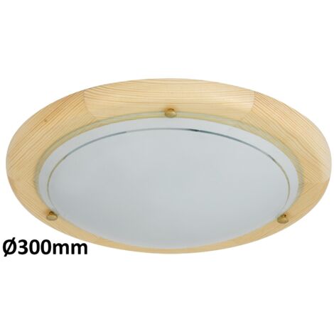 Plafonnier Rabalux Ufo bois clair verre opale 30 cm E27 1x60W