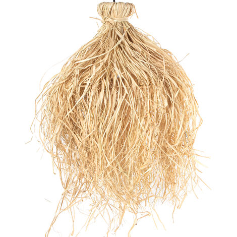 Plafonnier Raphia/Métal, 1Xe27 Max.60W Non Inclus 38X38X70 Cm