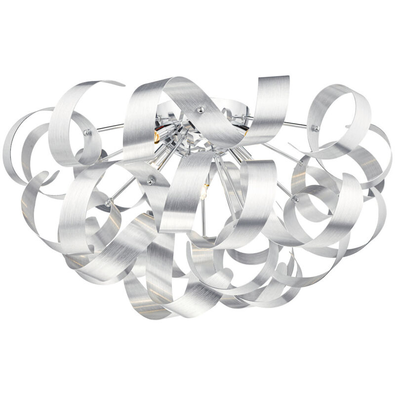 DAR RAWLEY - Plafonnier affleurant G9 Aluminium brossé, 5x G9 DAR RAWLEY - Plafonnier affleurant G9 Aluminium brossé, 5x G9
