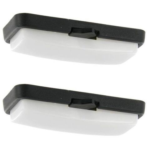 Plafonnier rectangulaire blanc lot de 2 – Dimensions 117 x 50 x 23 mm – Interrupteur ON/OFF – Compatible avec lampe C5W