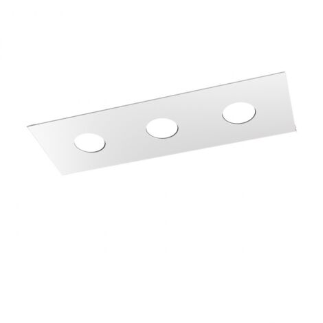 Plafonnier rectangulaire Toplight Area 3 lumières avec culot GX53, structure blanche, design moderne 60x20x3cm
