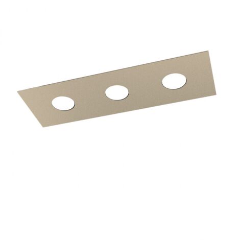 Plafonnier rectangulaire Toplight Area 3 lumières avec culot GX53, structure couleur sable, design moderne 60x20x3cm