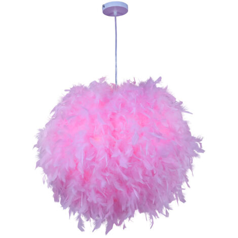 Plafonnier rétro avec plumes roses - 20 cm