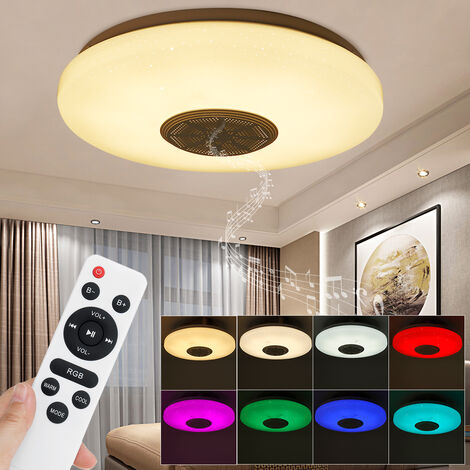 Plafonnier RGB Musique Enceinte Dimmable Lampe Bluetooth WIFI LED 30cm
