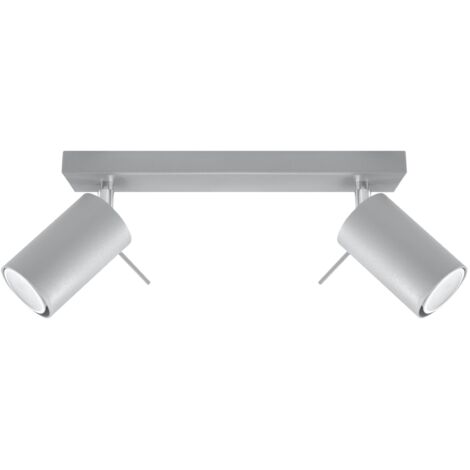 Plafonnier Ring 2 spots orientables gris GU10 Sollux