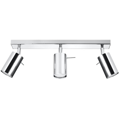 Plafonnier RING 3 spots GU10 chromé métal Sollux SL0729
