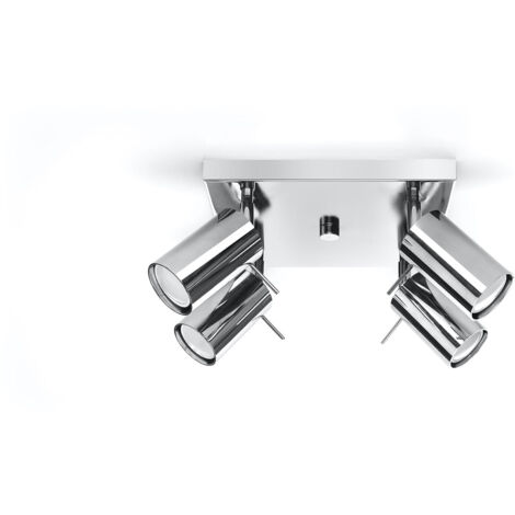 Plafonnier RING 4 chromé GU10 Sollux Lighting 25cm