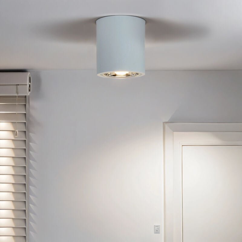 Licht-erlebnisse - Plafonnier d'intérieur blanc au design Bauhaus de forme cylindrique dans le style moderne E27 - Blanc