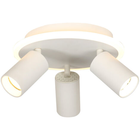 Plafonnier rond blanc 3 spots GU10 LED CCT 13W Parma