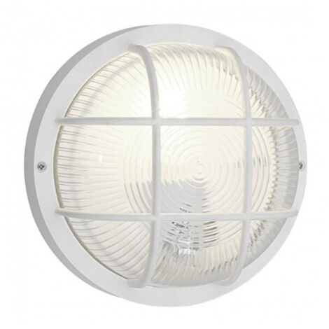 Plafonnier Rond Blanc écaille Grille Cloche Verre E27 Douille