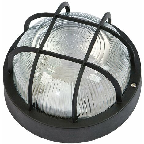 PLAFONNIER ROND BRIXO NOIR AVEC GRILLE F G24272