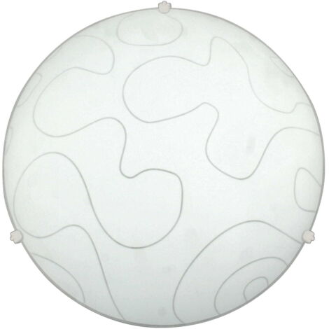 Plafonnier rond Candellux Malibu blanc verre 40cm 2xE27