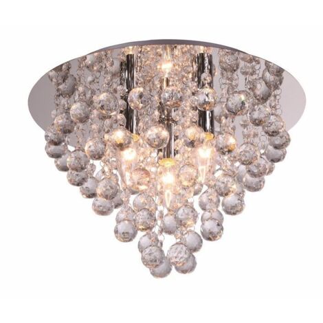 Plafonnier rond chrome cristal glamour 3xE14 Reality