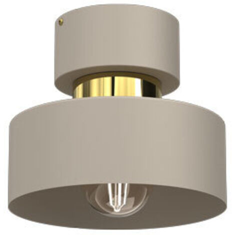 Plafonnier rond crème doré métal Marti E27 15W Luminex