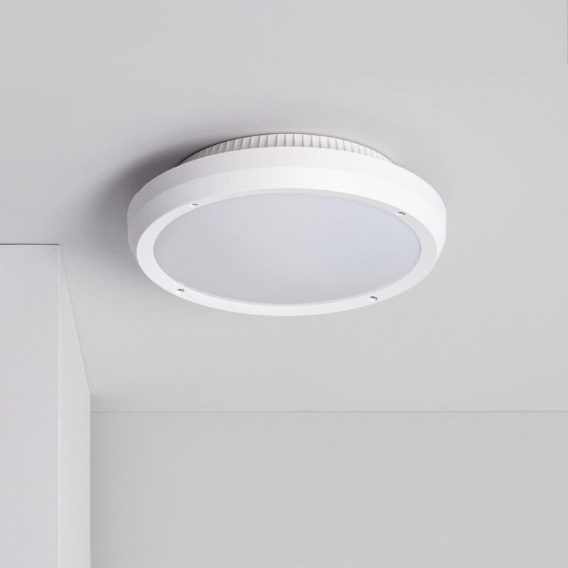 Ledkia - Plafonnier Rond Extérieur Curio IP65 Blanc Ø300 mm Blanc