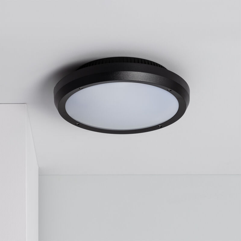Plafonnier extérieur rond Curio IP65 noir noir