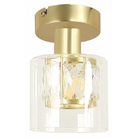 Plafonnier rond doré cristal Elmo E14 40W Reality