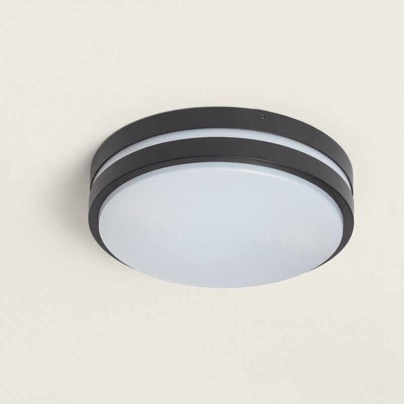 Ledkia - Plafonnier Rond Extérieur Aluminium Ø285 mm Kadam Noir