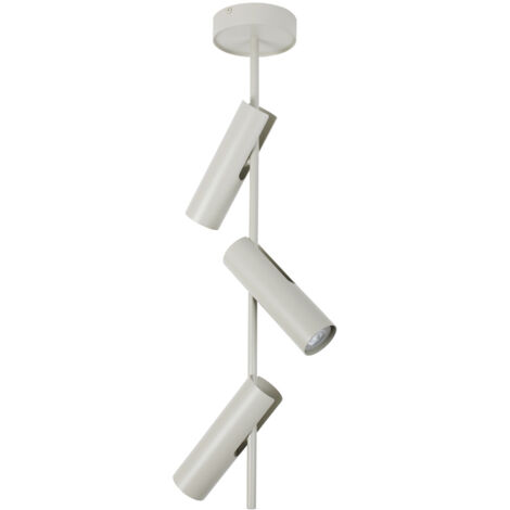 Plafonnier rond moderne gris/beige 3 spots GU10 Sigma