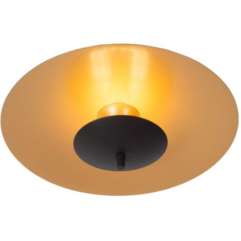 Plafonnier rond moderne or/noir Vulcan LED 9W Lucide