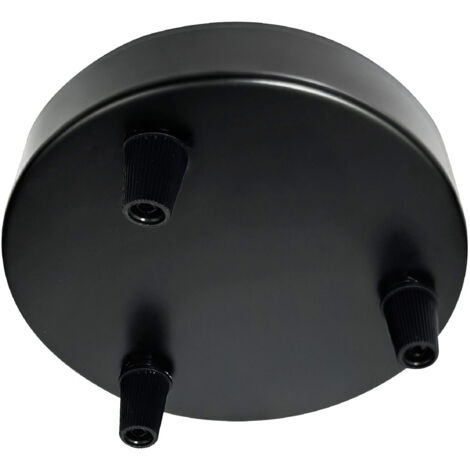 Plafonnier rond noir, métal, 3 câbles, diam. 120mm - Tibelec